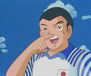 yapboz Ryo Ishizaki veya Bruce Harper, Kaptan Tsubasa karakter bir gol kutluyor